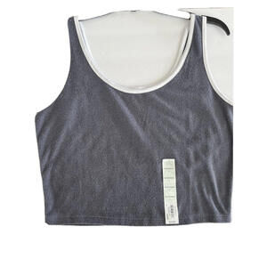 SO Scoop Neck Tank Terry Crop Top Size L Jr NEW With Tags Blueberry womens